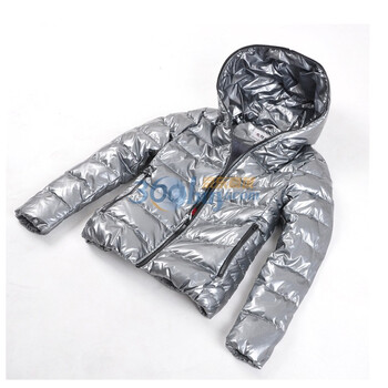 太阳谷 SUNVALLEY 亮面短款连帽羽绒服 女装冬季外套 1046 灰色 2XL