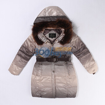 波司登羽绒服 女毛领修身 中长款 BR1950 浅灰色 185/104A(XXXL)