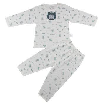巧尼熊 宝宝服饰 肩开单面料印花纯棉内衣家居服空调服3019 印粉 90码