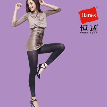Hanes恒适亮片九分裤黑色