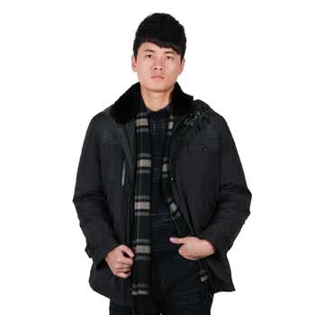 F-DRAGON特色龙 秋冬款经典简约羽绒服男士必备保暖单品外套-FNA1082黑色185/100A（54）