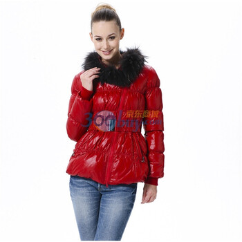 波司登 2011新款 羽绒服 女亮面修身毛领时尚短款 BR2258 红色 180/100A(XXL)