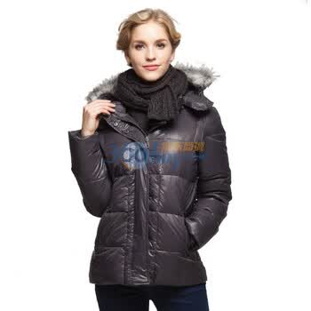 红豆hodo羽绒服时尚休闲可脱卸帽男女情侣羽绒服EJW11003 深灰色女款 165