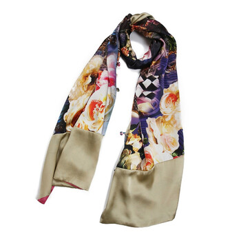 印刻（inking）SF54 空调披肩 100%桑蚕丝金玉满堂 中式扣袢百变披肩长巾黄（精美礼盒装） 紫色