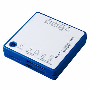 日本SANWA SUPPLY ADR-MLT15BL 全能王高速多合一读卡器 适用SD/MS-PRO/RS-MMC/T-FLASH