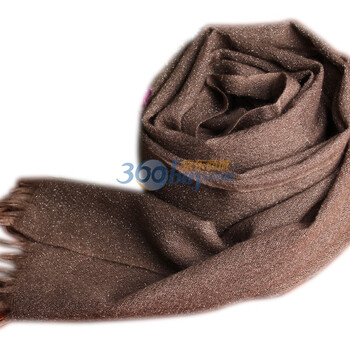 荣仕雅Rosyear 2012新款 Pashmina流光溢彩披肩9652 淡拼褐石KA 均码
