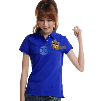 棉花公主 COTTON PRINCESS 春夏款女装棉质修身净色POLO衫 C1H2202 彩蓝 XL