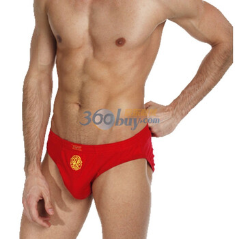 2条装金丰田男士本命年红色三角内裤589+红色M【