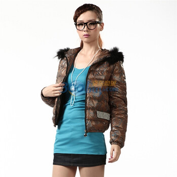2011新款 冰洁羽绒服 女式休闲时尚短款 BG11118 巧克力 185/104A(XXXL)