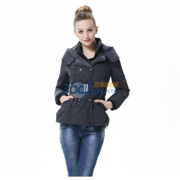 波司登 2011新款 羽绒服 女双层领连帽时尚短款 BR2254 灰色 185/104A(XXXL)