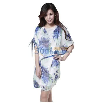 音曲女装 2012春夏装 蝙蝠袖连衣裙 YYCL0045 蓝色 XL