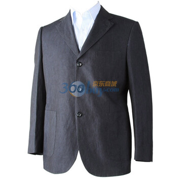 【amurs爱缪斯】男士商务经典棉麻西服A1100GS06 深蓝色 54B/XXL