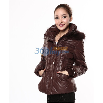 波司登 2011新款 羽绒服 女帽毛翻领修身时尚短款 BR2260 紫色 185/104A(XXXL)