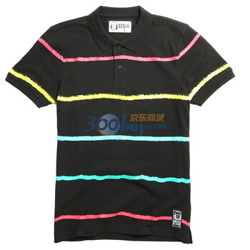 Giordano佐丹奴BSX Polo 男亮彩时尚横间珠地POLO 04011201 纯黑 L