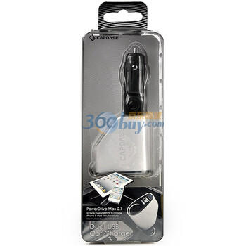 卡登仕（CAPDASE） 双USB+点烟器万能车充（白色）适用诺基亚/摩托/三星/索爱充电 可同时充Iphone和Ipad