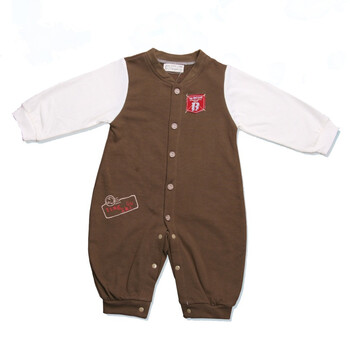 婴之谷2011秋季新品 动感城市开胸连身装T4854 褐色 73码