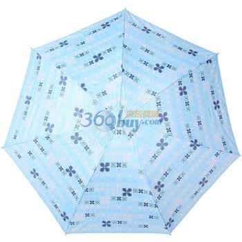 梅花 三折外翻铅笔伞-悠闲雨情 蓝色