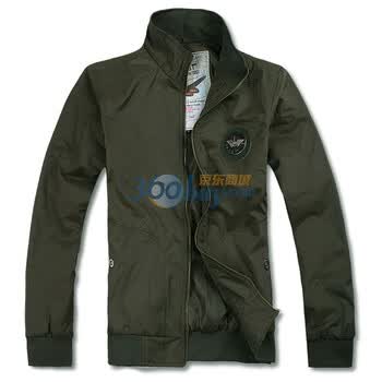 OBM2012空军一号男外套百搭修身立领修闲男夹克12SW008S 墨绿色 180