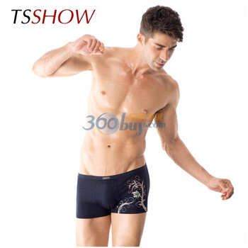 贴身尚品TSSHOW 新款男士内裤 中腰潮流花朵莫代尔平角男士内裤[3色] 时尚白领气质 N-NK-P0010 蓝色 180