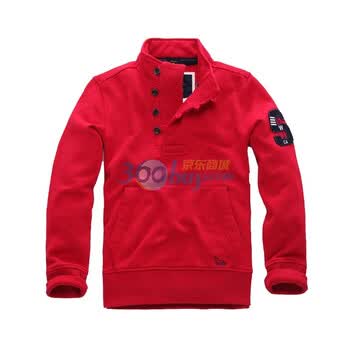 七匹狼SWJEANS蓝标休闲半开襟卫衣171180601808 红色 XXL