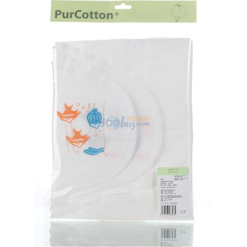 全棉时代（PurCotton） 宝宝服饰 纯棉料2层灭菌纱布婴儿汗巾（可爱小金鱼）3片装