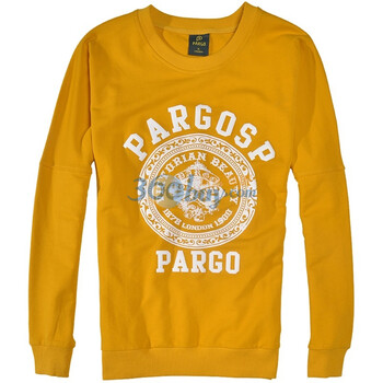 【PARGO佩戈】时尚圆领纯棉欧美百搭男卫衣 5035明黄3XL