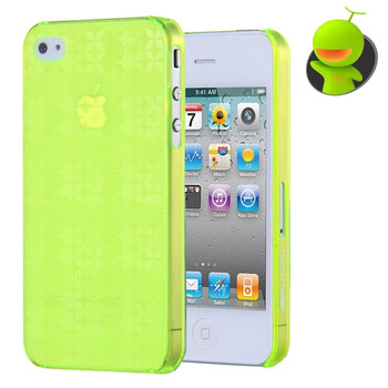 哈密瓜（hamimelon）HM0235 iphone4S/4保护套 0.6mm磨砂3D繁星 外壳 荧光绿