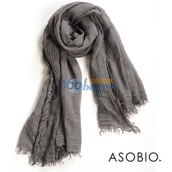 ASOBIO 女式纯色长款围巾4122851014 深灰色 99