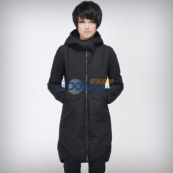 自然逸 秋冬 2011冬季新品 韩版修身 棉衣 女装 中长款 显瘦长款棉服 黑色 M
