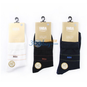 NBA精梳棉绅士男袜A150杂色三双装 尺码26-28cm 均码