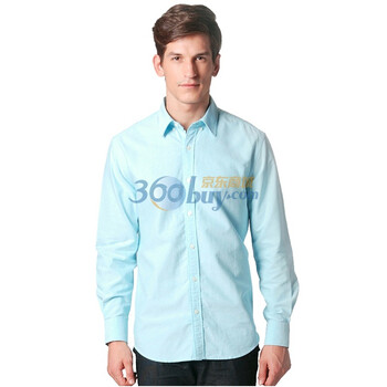 占姆士伯爵JamesEarl男士牛津纺长袖衬衫M8 M81XF0008水湖蓝 44