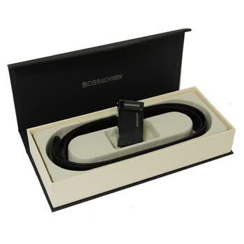 BOSSSUNWEN博斯绅威男士单条自动扣皮带礼盒S9881-0455520A黑色-1