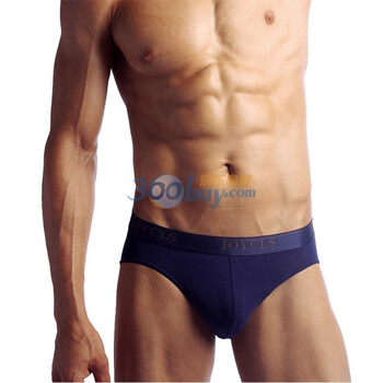 佳衣库JOYCLS 60s美国supima棉 腰头提字 吸湿排汗舒适 男士三角裤 MS11-2 4色 深蓝色 XL