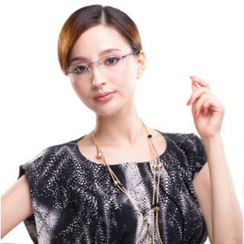 益盾优雅女士优质金属镜架半框款式6013紫色 紫色