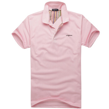 WINJEANS维杰斯 2011新品男翻领最潮纯色POLO衫 粉红色补片 浅粉红 S