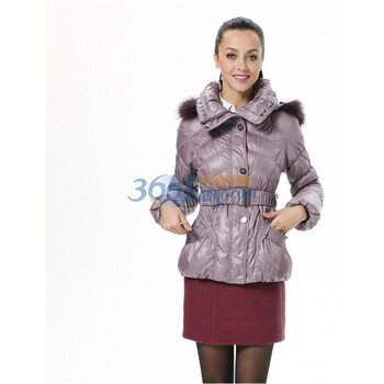 波司登 2011新款 羽绒服 女帽毛翻领修身时尚短款 BR2264 紫色 185/104A(XXXL)