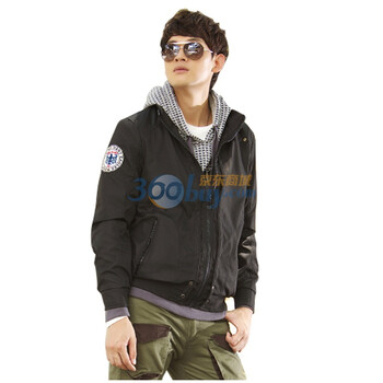 SEVENJOY柒加尚品 男士休闲立领百搭休闲夹克衫 黑色15JK08 黑色 XXL