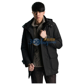 圣迪奥sdeerhe 男装 冬 百搭修身中长款棉服 黑1471998 黑色 XXL