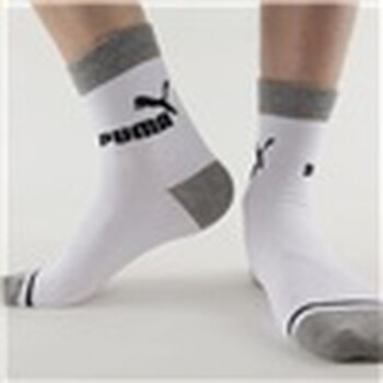 PUMA 彪马 男士精梳棉 提花休闲 短袜子 深花灰 25-27cm