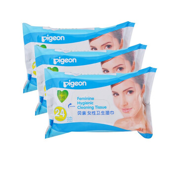 贝亲pigeon 孕产妇用品 女性/女士卫生湿巾 24抽 XA108 6包