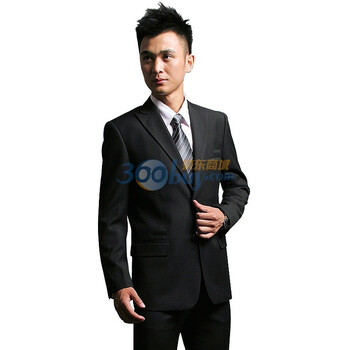 【V3 MAN 】两粒扣戗驳领时尚修身加厚男士单件西服3008 黑色 185/100A（54）