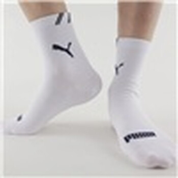 PUMA 彪马 男士提花运动 短款袜子 漂白-海蓝 25-27cm