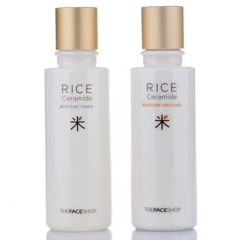 菲诗小铺 The face shop迪肤适 大米美白保湿调理乳液150ml+补水爽肤水150ml