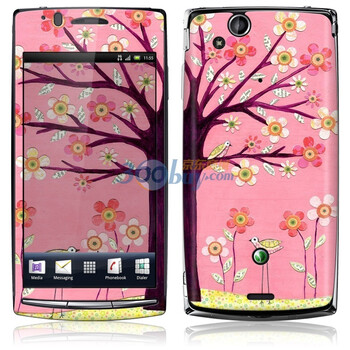 ideaSkin 索尼爱立信 XPERIA arc/ X12/LT15i/LT18i 粉红鸟树 外壳保护套皮贴膜 DBED012146