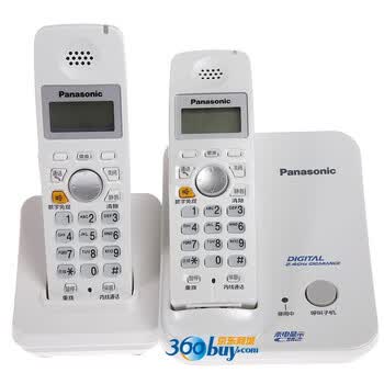 松下（Panasonic）KX-TG20CN-2 双无绳2.4GHz数字无绳电话机（白色）