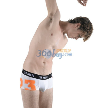 爱杉士23MEN 男士性感弹力精梳棉平角内裤C02 白色 XXL