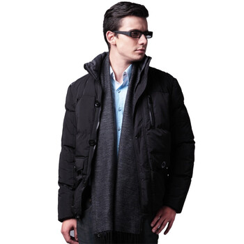 【LOVINJK】冬季新款男装棉外套 商务休闲立领直摆韩版棉服C017 黑色 XXL