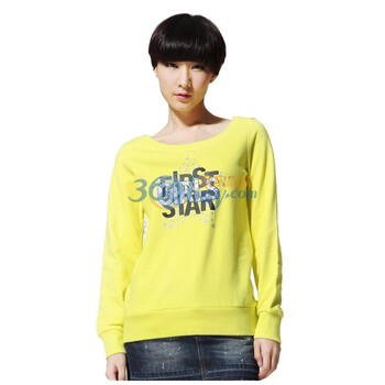 唐狮tonlion女装圆领套头卫衣111321031001 黄色 XL