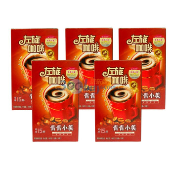 青青小美 左旋咖啡粉 左旋肉碱 黑咖啡 粉10g*15条*5盒套装