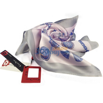 伊点饰品　ELENADIVIES 热销　时尚皮链条印花简约小方巾081100282　丝巾 粉红